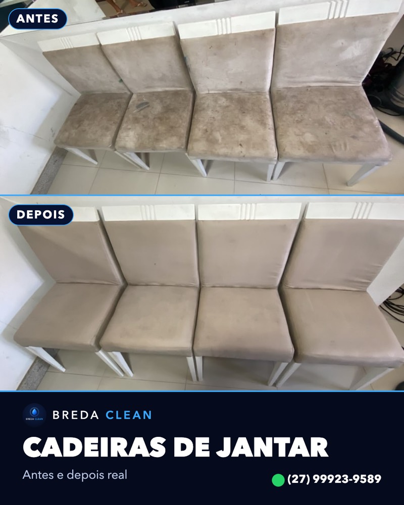 Cadeiras de jantar antes e depois